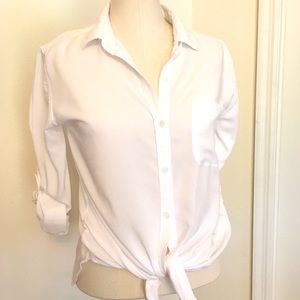 White button up collared shirt